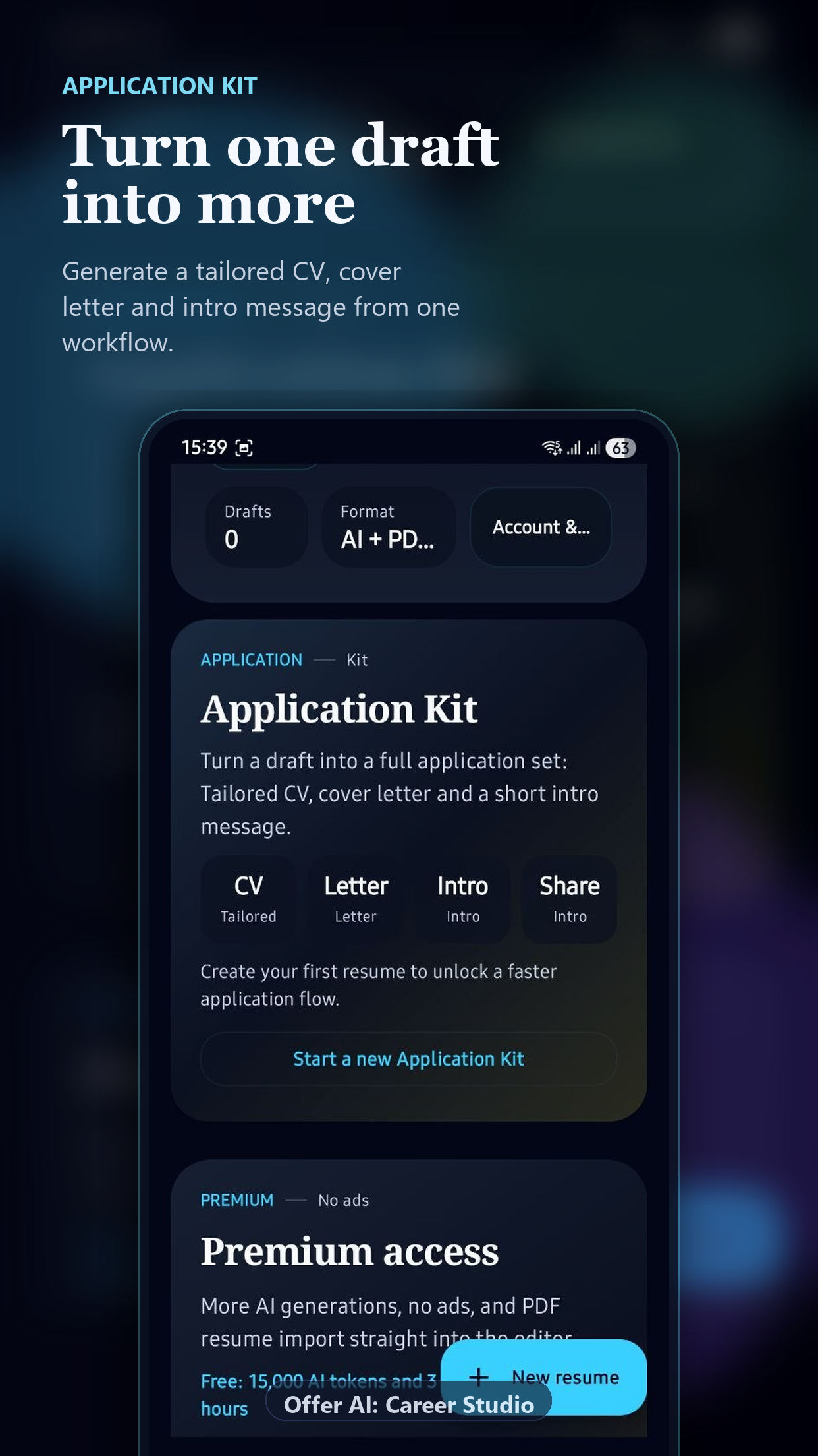 Application Kit screen
